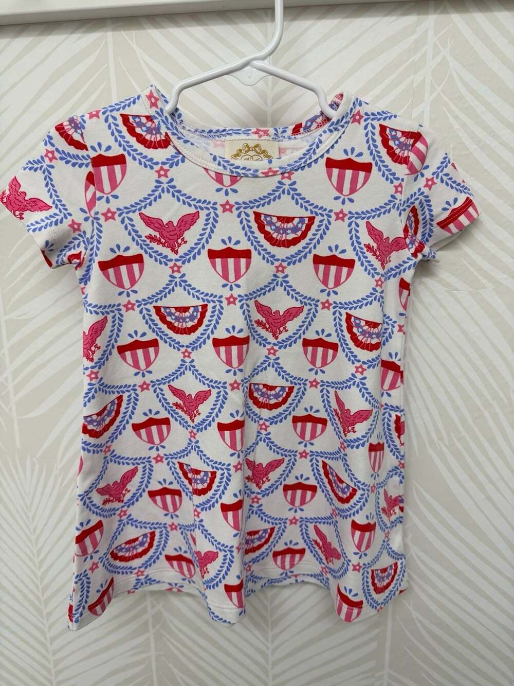 The Beaufort Bonnet Company Short Sleeve Patriotic American Swag Play Dress TBBC
